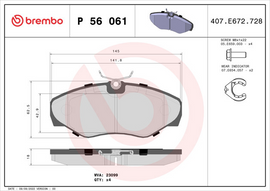 Brembo Brake Pad, P 56 061