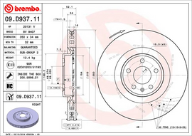 Brembo Painted Brake Disc, 09.D937.11