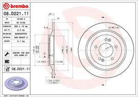 Brembo Painted Brake Disc, 08.D221.11