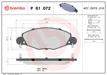 Load image into Gallery viewer, Brembo Brake Pad, P 61 072