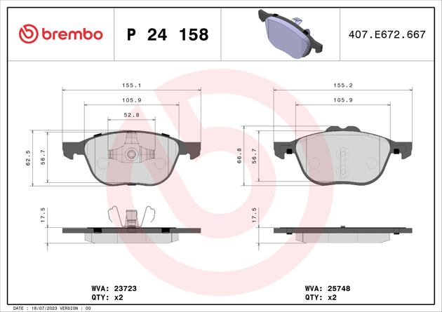 Brembo Brake Pad, P 24 158