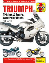 Load image into Gallery viewer, Triumph Triples &amp; Fours (carburettor engines) (91-04) Haynes Manual (Paperback)