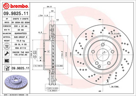 Brembo Painted Brake Disc, 09.9825.11