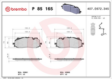 Load image into Gallery viewer, Brembo Brake Pad, P 85 165