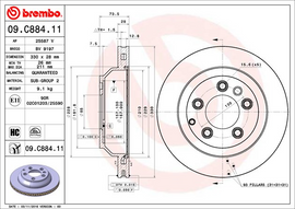Brembo Painted Brake Disc, 09.C884.11