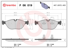 Load image into Gallery viewer, Brembo Brake Pad, P 06 019