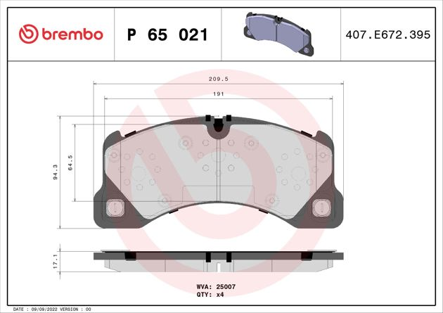 Brembo Brake Pad, P 65 021