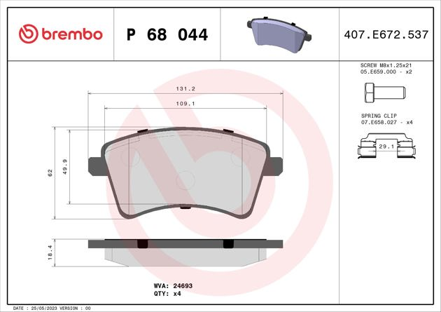 Brembo Brake Pad, P 68 044