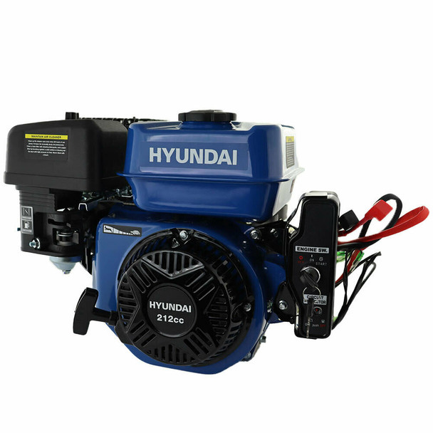 Hyundai 212cc 6.5hp ¾” / 19.05mm Electric-Start Horizontal Straight Shaft Petrol Engine, 4-Stroke, OHV