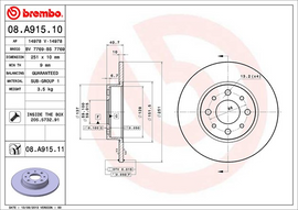 Brembo Painted Brake Disc, 08.A915.11