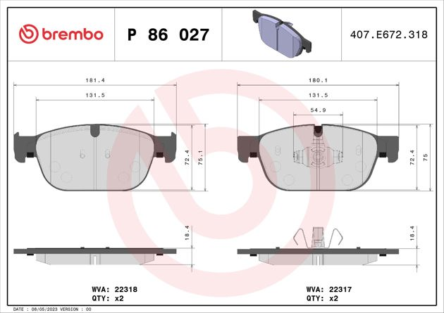 Brembo Brake Pad, P 86 027