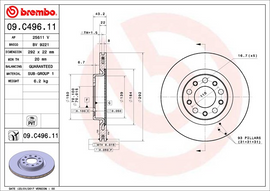 Brembo Painted Brake Disc, 09.C496.11