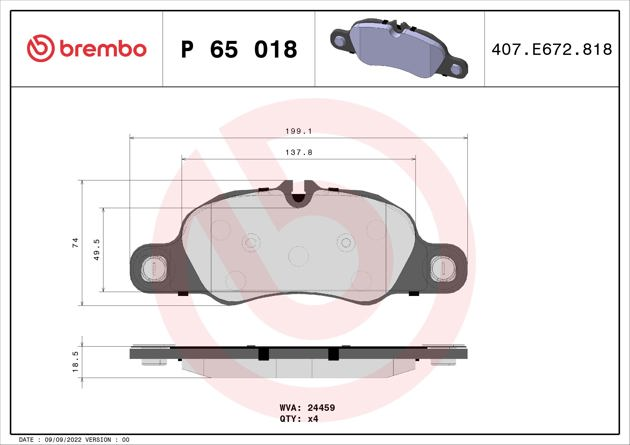 Brembo Brake Pad, P 65 018