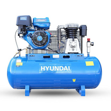 Load image into Gallery viewer, Hyundai 200L Litre Air Compressor, 29CFM/145psi, Twin Cylinder Belt Drive 14hp