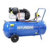 Hyundai 100 Litre Air Compressor, 14CFM/116psi, Silenced, V Twin, Direct Drive 3hp