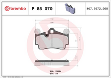 Load image into Gallery viewer, Brembo Brake Pad, P 85 070