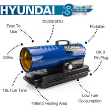 Load image into Gallery viewer, Hyundai 20kW Diesel/Kerosene Space Heater 70,000BTU