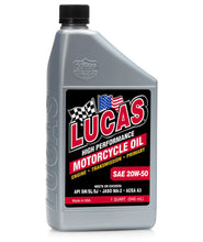 Load image into Gallery viewer, Lucas Oil High Performance 20w-50 Motorcycle Engine Oil 946ml - 40700