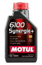 Load image into Gallery viewer, Motul 6100 Synergie Plus 10W-40 Engine Oil 1L