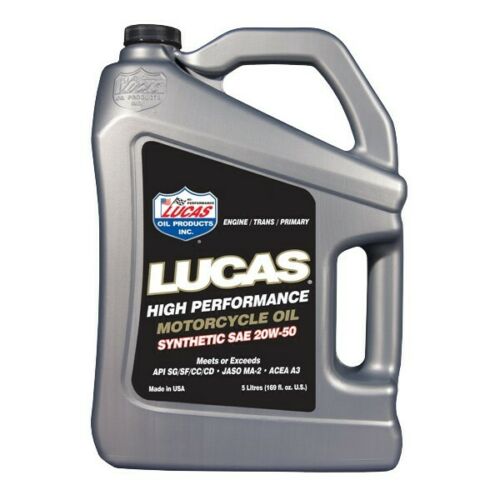 Lucas Oil SAE 20w-50 Fully Synthetic Motorcycle Oil 5L - 40776