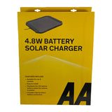 AA 4.8w 12v Solar Powered Panel for Car,Caravan Battery EOBD Trickle Charger Maintainer