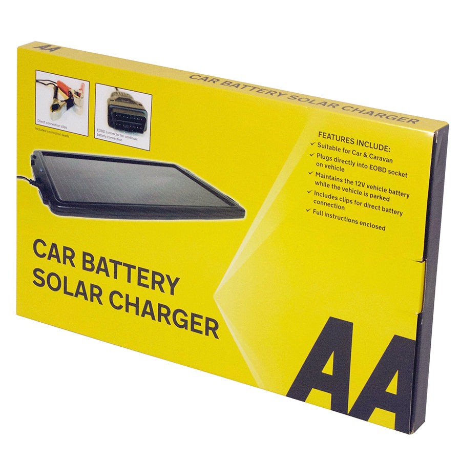 AA 2.4W 12V Solar Powered Panel Battery EOBD Tricke Charger