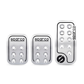 Sparco Aluminium Racing Pedals Set with Non-Slip Rubber - Black