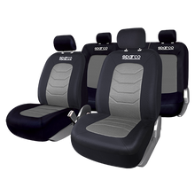 Load image into Gallery viewer, Sparco 11 Piece Seat Cover Set Black/Grey