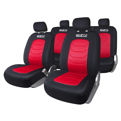 Sparco 11 Piece Car Seat Cover Set, S-Line Corsa - Red