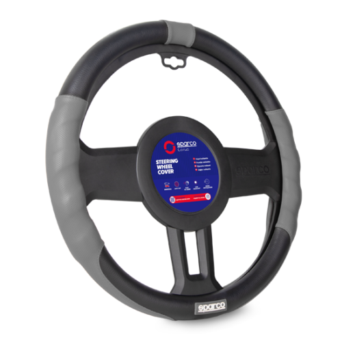 Sparco SPC Classic Steering Wheel Cover/Protector - Grey/Black