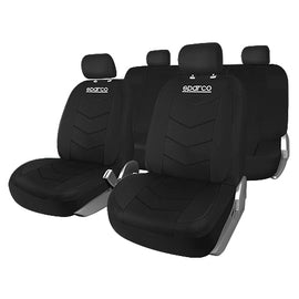Sparco 9 Piece Seat Cover Set Black