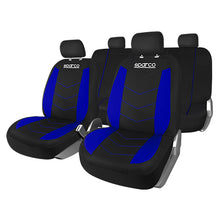 Load image into Gallery viewer, Sparco 9 Piece Seat Cover Set Black/Blue