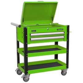 Sealey Heavy Duty 2 Drawer Mobile Parts Trolley with Lockable Top - AP760MHV