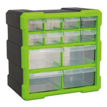 Load image into Gallery viewer, Sealey 12 Drawer Cabinet Box Hi-Vis Green/Black - APDC12HV