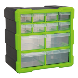 Sealey 12 Drawer Cabinet Box Hi-Vis Green/Black - APDC12HV