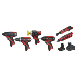 Sealey 6x 12v SV12 Series Cordless Power Tool Combo Kit - CP1200COMBO2