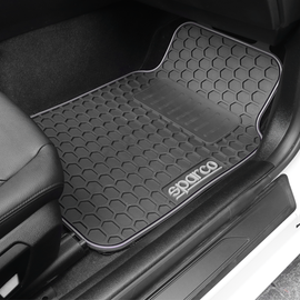Sparco Set of 3 Universal Floor Mats with Rear Bridge Colour - Black/Grey